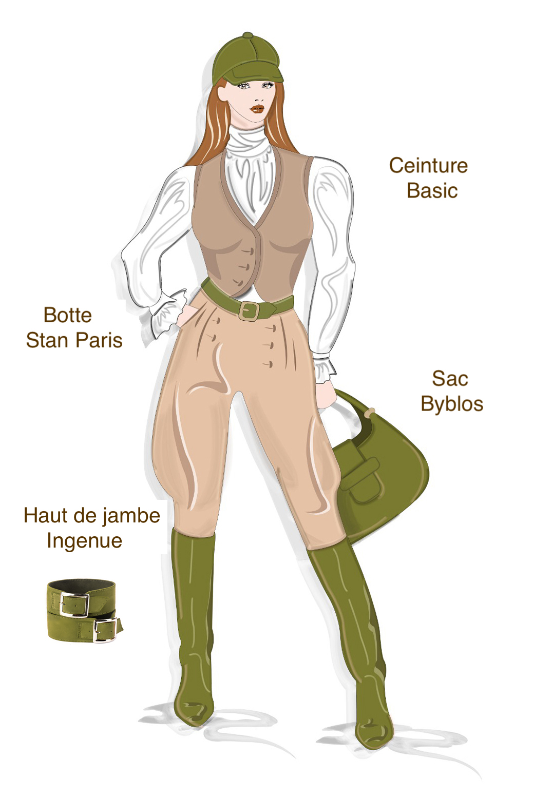 Pistachio green women's riding knee-high boots. Round toe. Low leather soles. Made to measure. Profile view - Florence KOOIJMAN